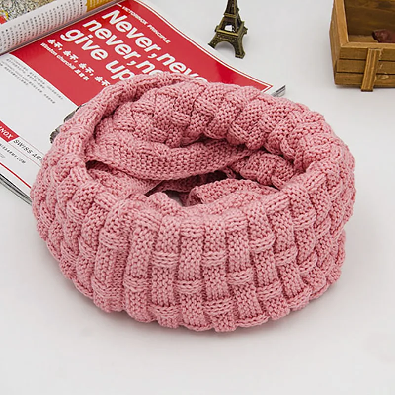 Chunky Circle Knitted Scarf for Women Snood Scarf Ring Acrylic Solid Neckerchief Warm Thick Winter New Fashion 2023