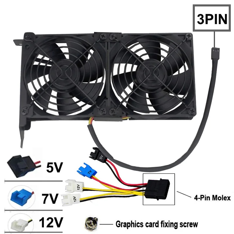 Gdstime Universele Vga Koelventilator Dual 90 Mm 3.5 Inch Dc 12V Desktop Computer Chassis Pci Videokaart Dubbele fan 9 Cm