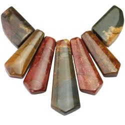 TUMBEELLUWA 7pcs Natural Picasso Jasper Crystal Stone Beads Top Drilled Healing Reiki Charms For Jewelry Making DIY Accessories