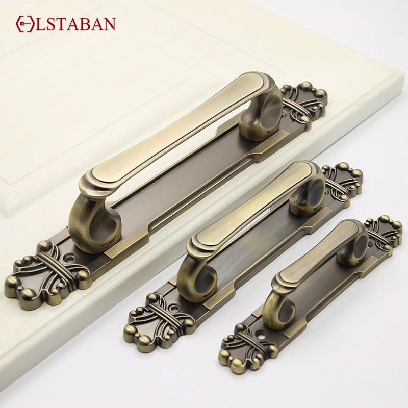 مقبض باب من سبائك النحاس والزنك العتيق مقبض باب منزلق مقبض باب خشبي برونزي مقبض باب منزلي أخضر عتيق