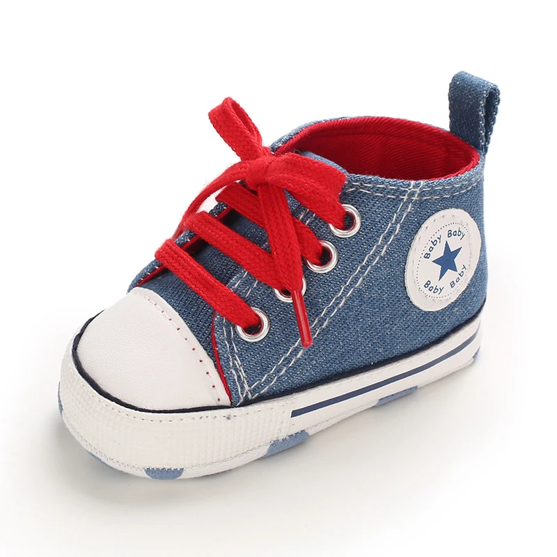 Canvas-Turnschuhe für Babys, Jungen und Mädchen, Lauflernschuhe für Kleinkinder, rutschfest, weiche Sohle, klassische Schuhe für Neugeborene, 0–18 Monate – Detail 11