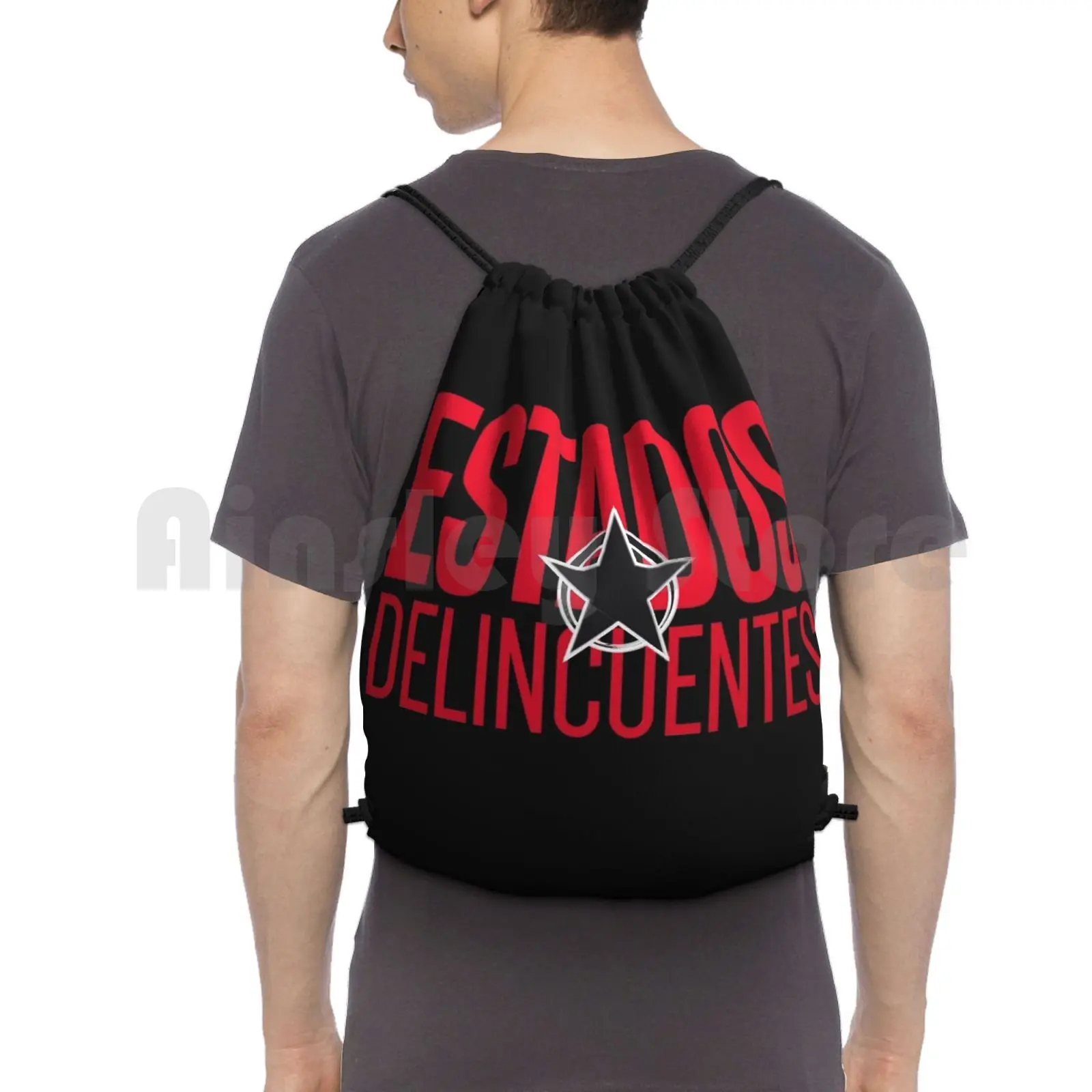 Sound Crime. Delinquent States Backpack Drawstring Bag Riding Climbing Gym Bag Punk Music Band Delinquency Sonorous Punk