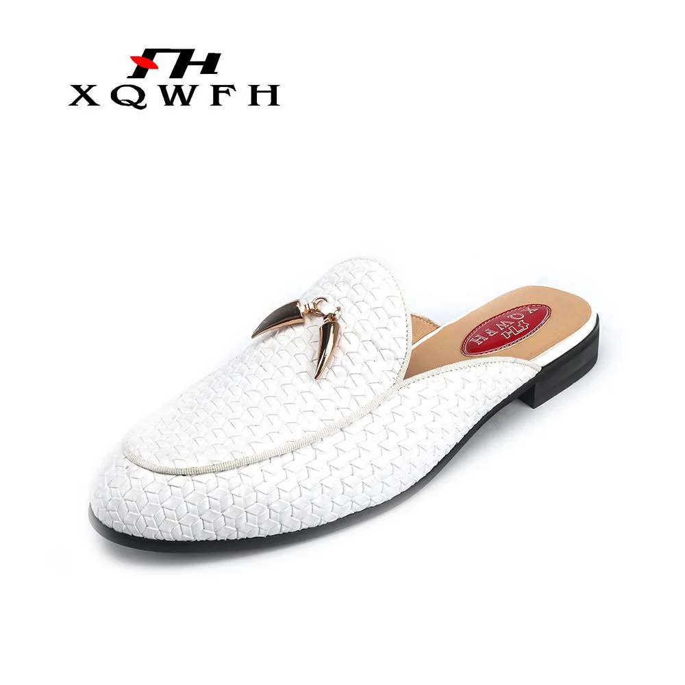 Men shoes gold tassels men\'s slippers smoking Slip-on flats handmade male shoes casual genuine leather fashion loafers