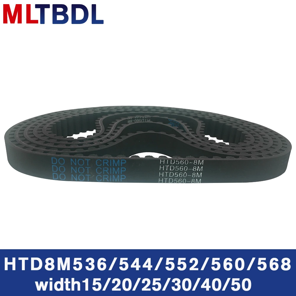 

Rubber synchronous belt HTD8M 536 544 552 560 568 pitch=8mm arc tooth industrial transmission belt toothed belt width 20/30/40mm