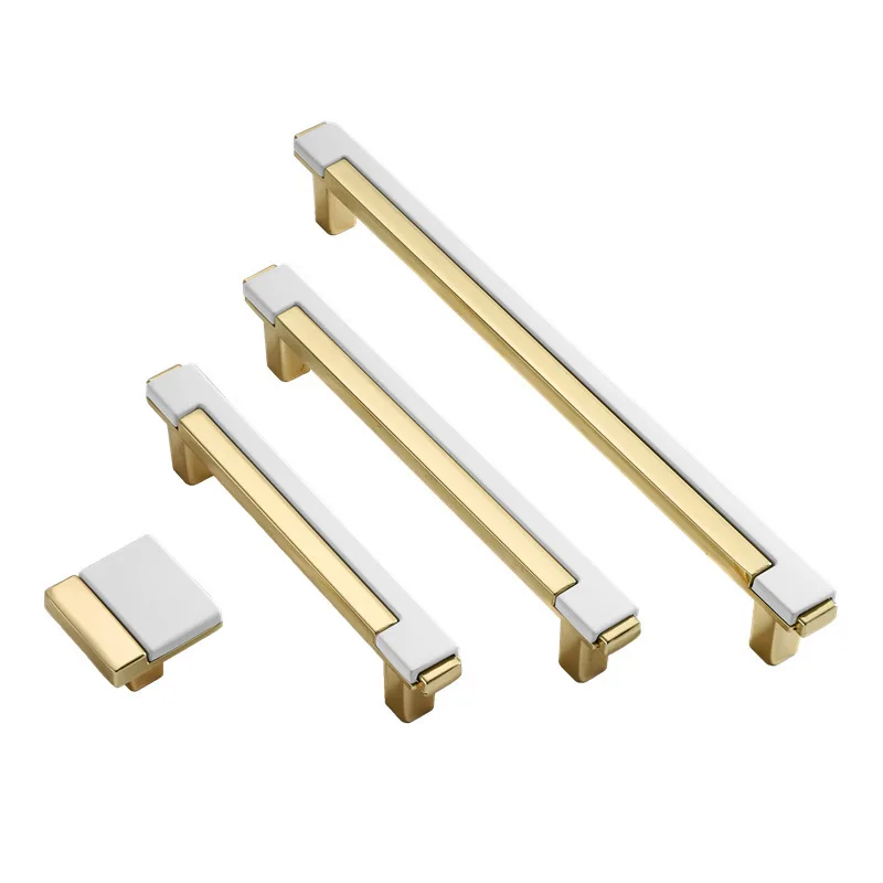 Modern Gold Black Chrome Kitchen Handle Zinc Alloy Cabinet Knobs and Handles Drawer Knobs Pulls Furniture Handle Door Hardware