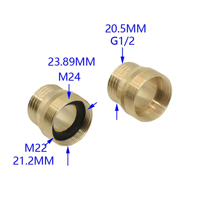 Mężczyzna 1/2 do żeńskiego M22 M24 mężczyzna kran złącze mosiężny kran złącze gwintowe mocowania miedziane 1 sztuk