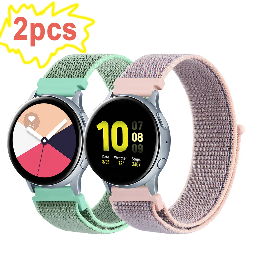 Nylon Strap for Samsung Galaxy Watch 4 20mm band Classic/3/41mm/46mm/Active 2/Gear Sports Loop Watchband Huawei GT2/2e Bracelet