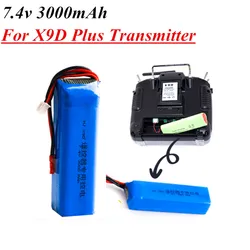 7.4V 3000mAh upgrade Lipo Battery for Frsky Taranis X9D Plus Transmitter Toy Accessories 2S 7.4V Rechargeable Battery