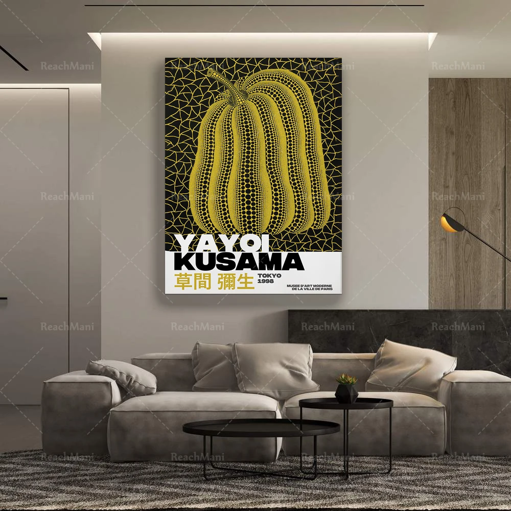 Yayoi Kusama Pumpkin, Exhibition Poster, Kusama Flower, Yayoi Kusama Print,Japanese Art, Abstract Art,Modern Wall Art,