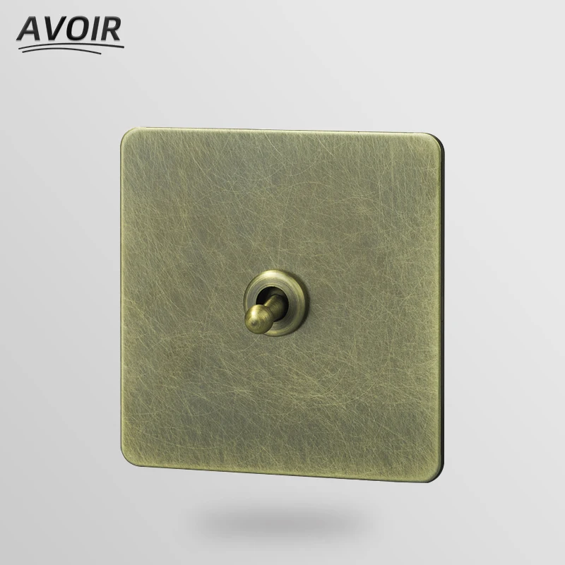 

Avoir Light Switch Electrical Sockets Wall Toggle Switch EU FR Standard Plug Outlets With Usb Stainless Steel Panel Dimmer 220V