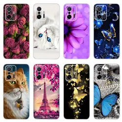 For Xiaomi 11T Case Mi11T Pro Soft Silicone Stylish Flower Butterfly Phone Cases For Xiaomi 11 T Pro Mi11T Back Cover Funda Capa