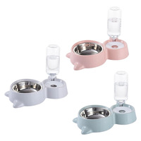 500ml Pet Bowls, Pet Feeder Double Bowl, Small Medium Dog Cat Feeding Water Food Bowls Holder Food Water Drinker for Cats Puppy