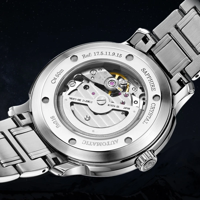 LOBINNI Элитный бренд Мужские часы Дата Сапфировое стекло Водонепроницаемые часы Япония MIYOTA Автоматические механические часы