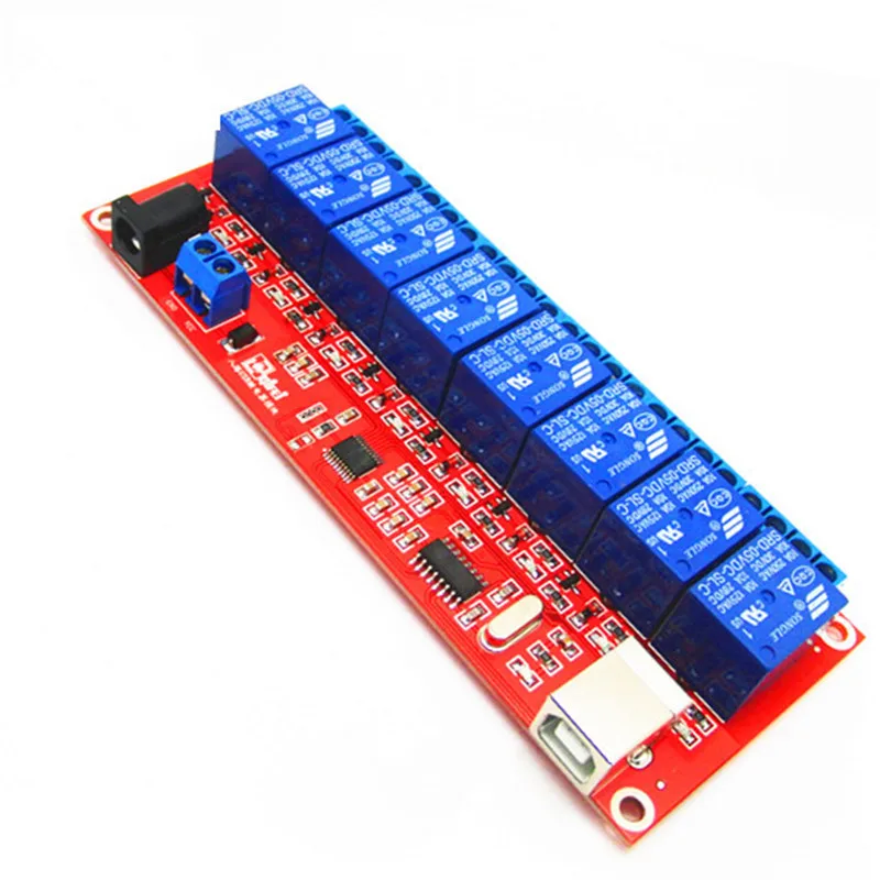 Controle opcional do módulo 5v/12v/24v do relé do porto serial de usb