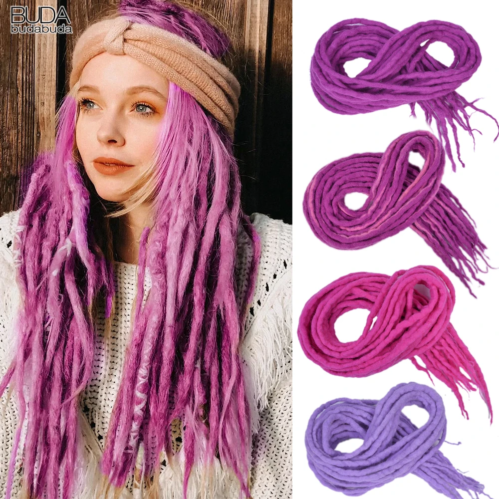 Synthetic Dreadlocks Crochet Braid Hair 20 Inch Soft Wool Dread Locs Handmade Braiding Hair Extension For Women