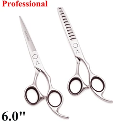 6.0 Professional Hair Scissor Hair Cutting Scissors Thinning Hairdressing Scissors 440C Barber Tools Hairdresser Shears 2008#