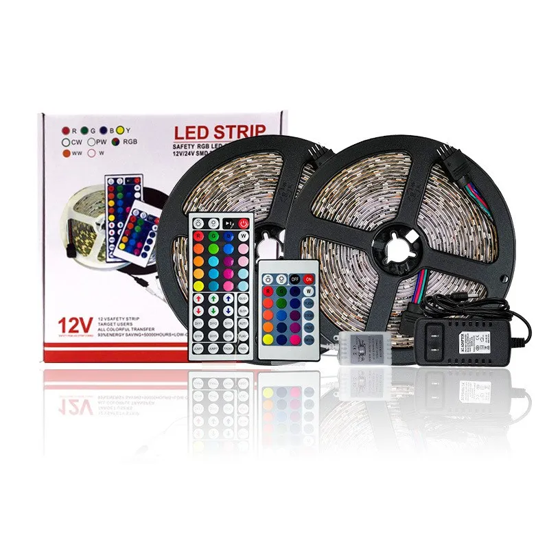 12v strip Waterproof led light tape 2835 5050 RGB No-Waterproof 5 10 M Diode Flexible strip lamp 60LED/M RGB Led Strip