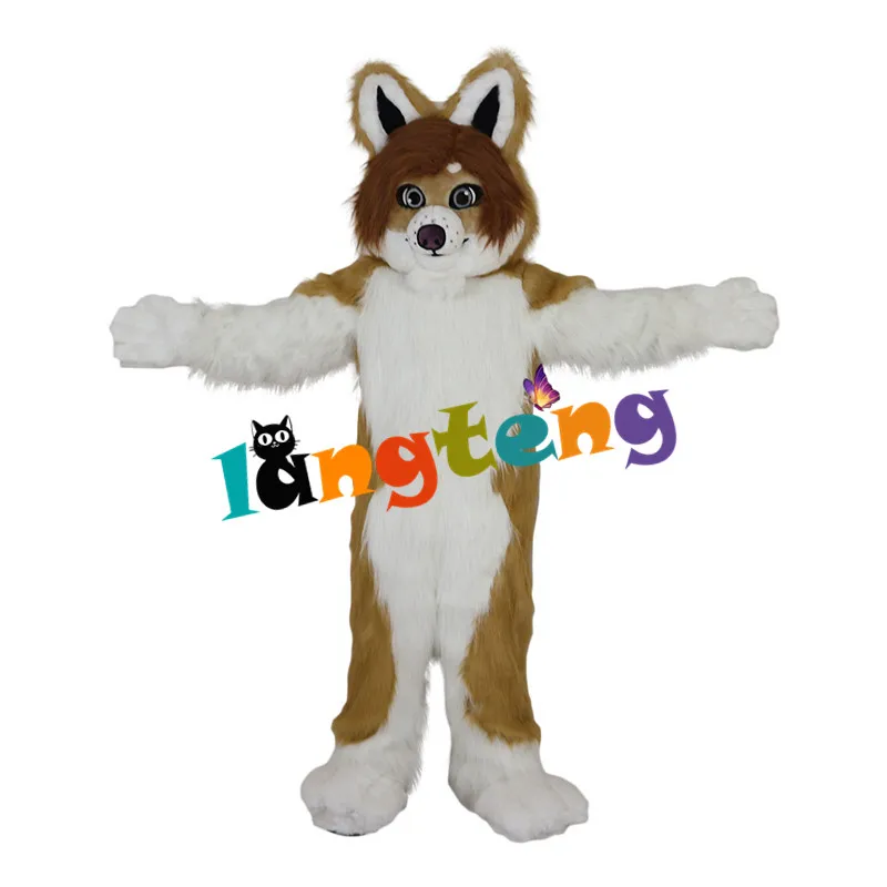 878 Nâu Cáo Chó Husky Linh Vật Trang Phục Cho Người Lớn Kid Size Áo Lạ Mắt Cosplay