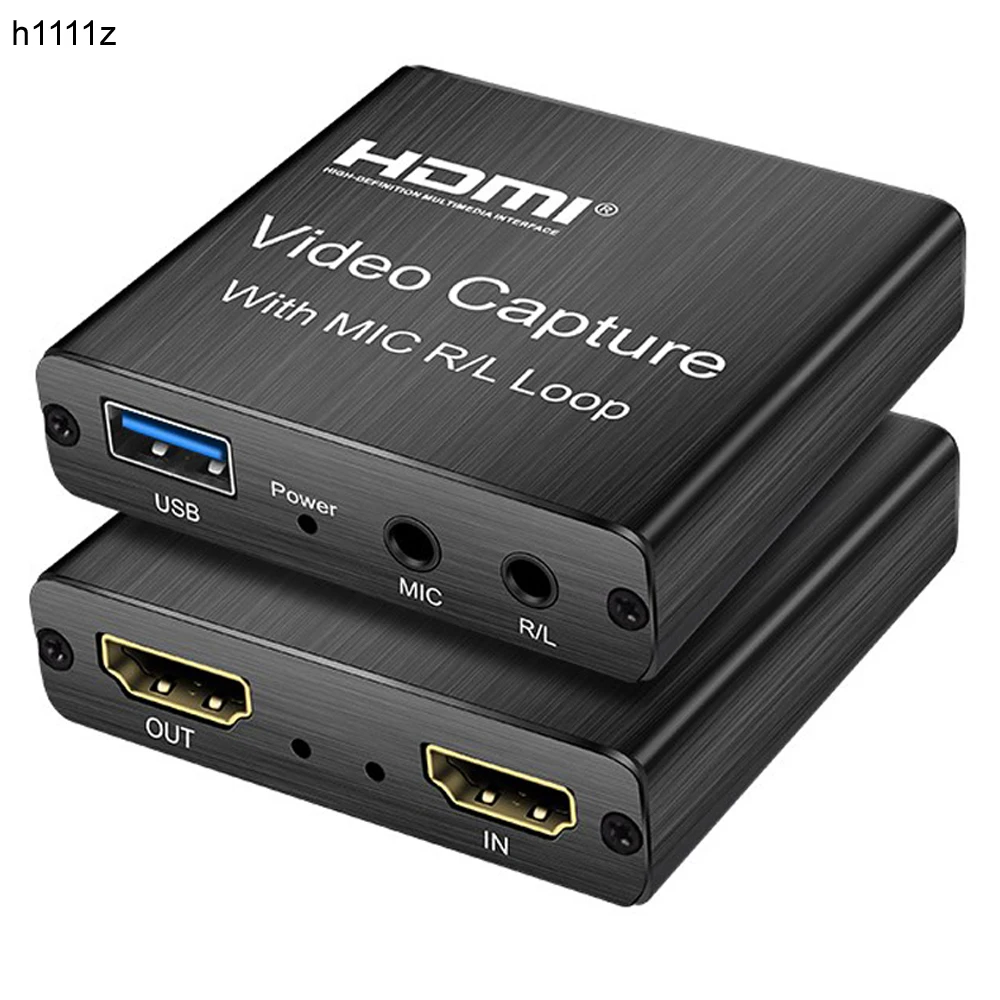 

Карта видеозахвата 4K HDMI 1080p, Карта видеозахвата для настольных игр, USB 2,0, записывающее устройство для прямой трансляции видео, записывающее устройство с цикличным выходом