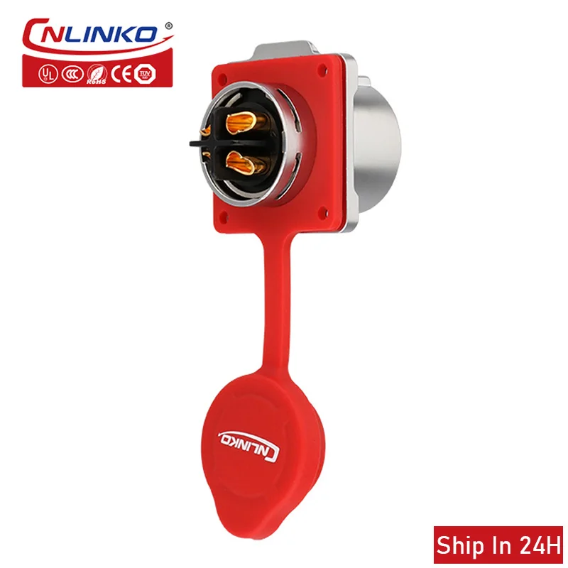 Cnlinko LP24 Plastic 4pin IP67 Waterproof Aviation 25A DC500V Electrical Cable Wire Power Conduction Plug Socket Connector