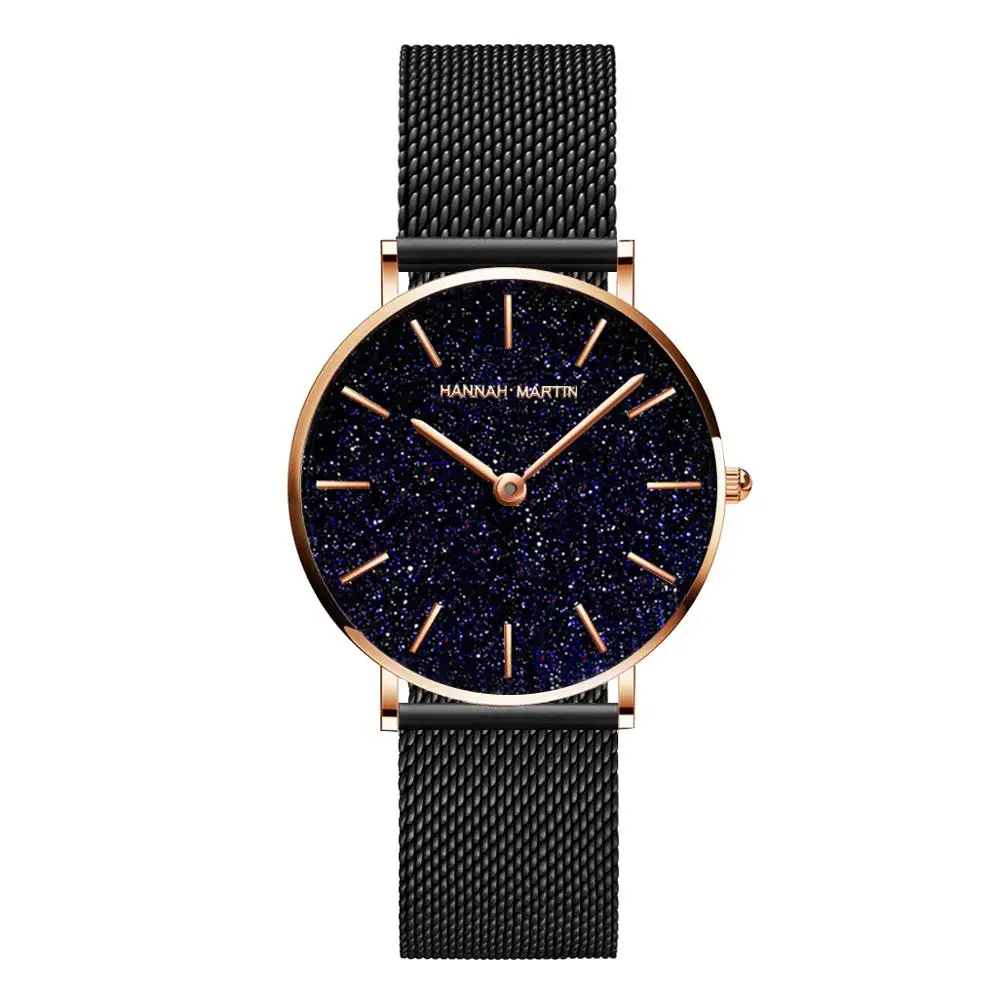 Vrouwen Horloges Nieuwe Flash Sterren Roestvrij Staal Rose Gold Mesh Unieke Eenvoudige Casual Quartz Waterdichte Horloges Klok Hot Koop