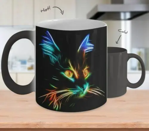 New Colors Magic Cat Coffee Mug Color Changing Mugs Cup 110z Ceramic Tea Milk Cup Gift