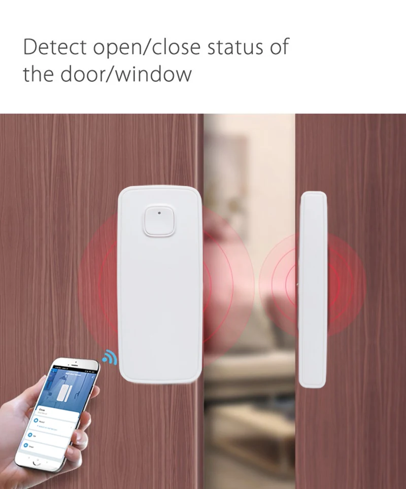 Wofea Wireless Window Door Sensor Tuya Smart Wifi Contact Magnetic Detector Battery Not Included Support Alexa Google Home