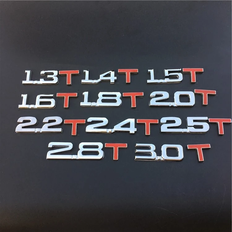 

1 PCS 3D Metal Emblem Turbo Rear Trunk Badge 1.4T 1.5T 1.6T 1.8T 2.0T 2.2T 2.4T 2.5T 3.0T Displacement Car Stickers And Decals