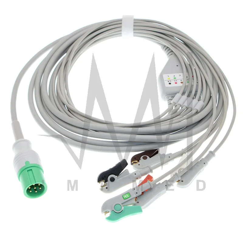 7Pin ECG EKG 3/5 Lead one-piece Cable and Electrode for CONTEC CMS7000 8000 9000 Patient monitor, Ward Equipment Accessories