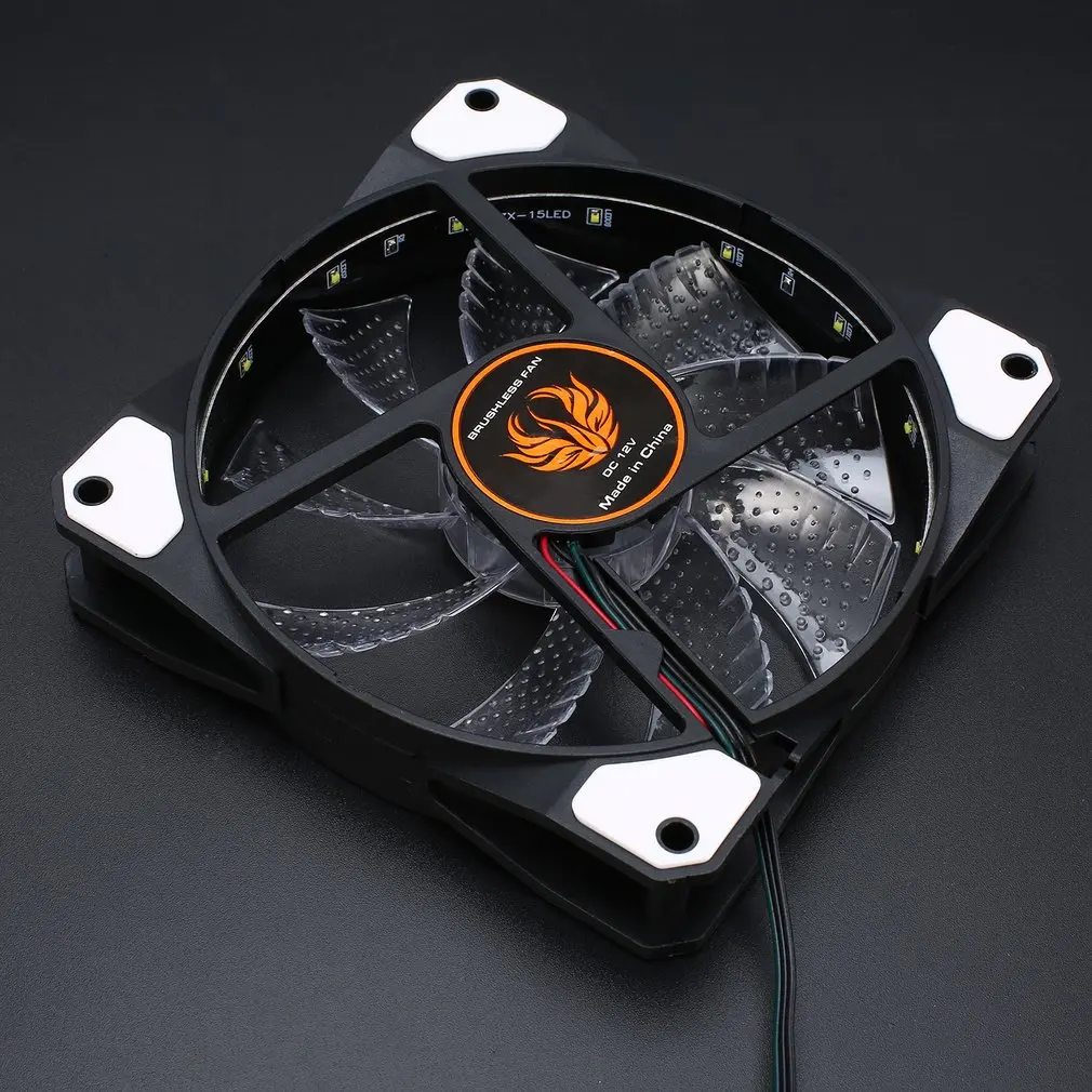 120mm 15 LED Ultra Stille Computer PC Case Cooling Fan CPU Cooler 12V Met Rubber Rustig Molex Connector 3/4Pin Plug Fans Cooler