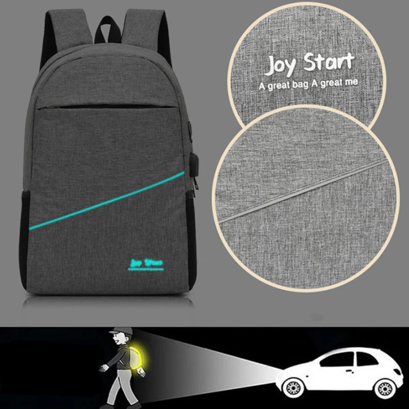 3PCS Men\'s Backpack USB Charging Men\'s Bag Casual Multifunctional Backpacks Men School Bags 3 Sets Backpacks Night Reflective