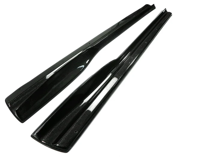 Car-styling PJDM Style Carbon Fiber Side Skirt Extension Glossy Finish Door Step Panel Kit Fibre Tuning Trim Part For FT86 FRS