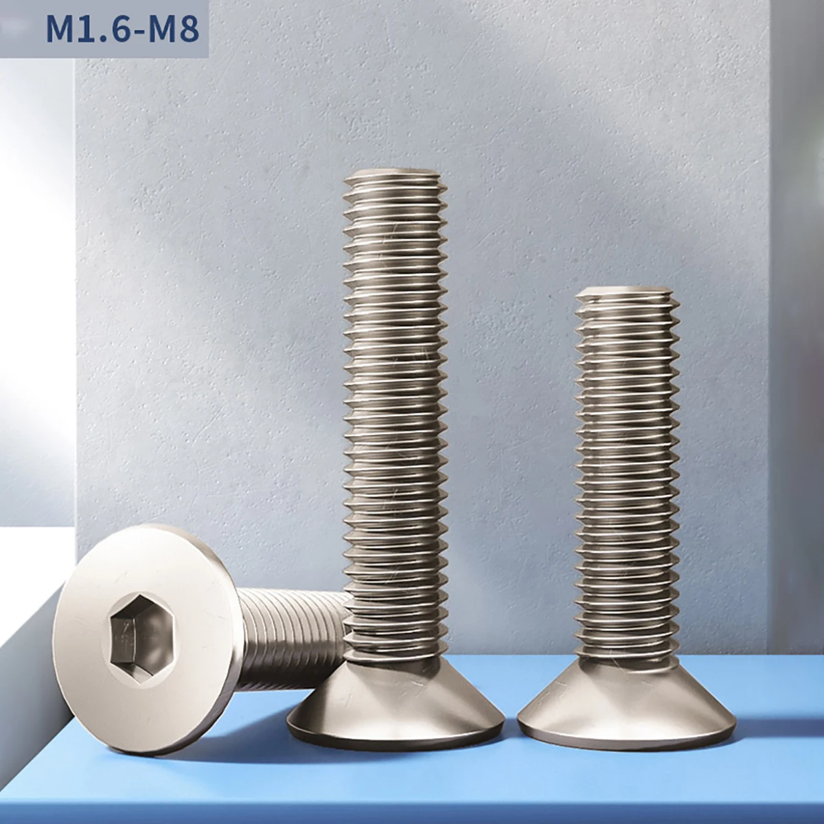 5-50 pz grado 10.9 bulloni svasati ad alta resistenza viti a brugola in acciaio nichelato metrico M1.6 M2 M2.5 M3 M4 M5 M6 M8