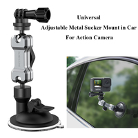 Universal Metal Car Sucker Mount Angles Adjustable Suction Cup Bracket Phone Holder for Osmo Pocket 2 / GoPro 9 /Insta360 One R