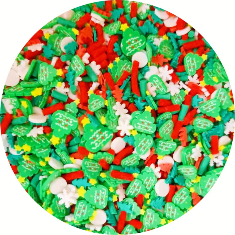 Mixed Christmas Slices Slime Polymer Clay Sprinkle Nail Snowflake Xmas Hot Clay DIY Crafts Making Crystal Mud Filler Accessories