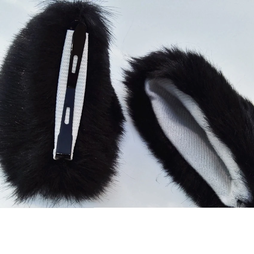 Men Women Halloween Christmas  Party Cosplay Accessory Cat Fox Long Fur Ears Costume Hair Clips Plush Ears Headwear