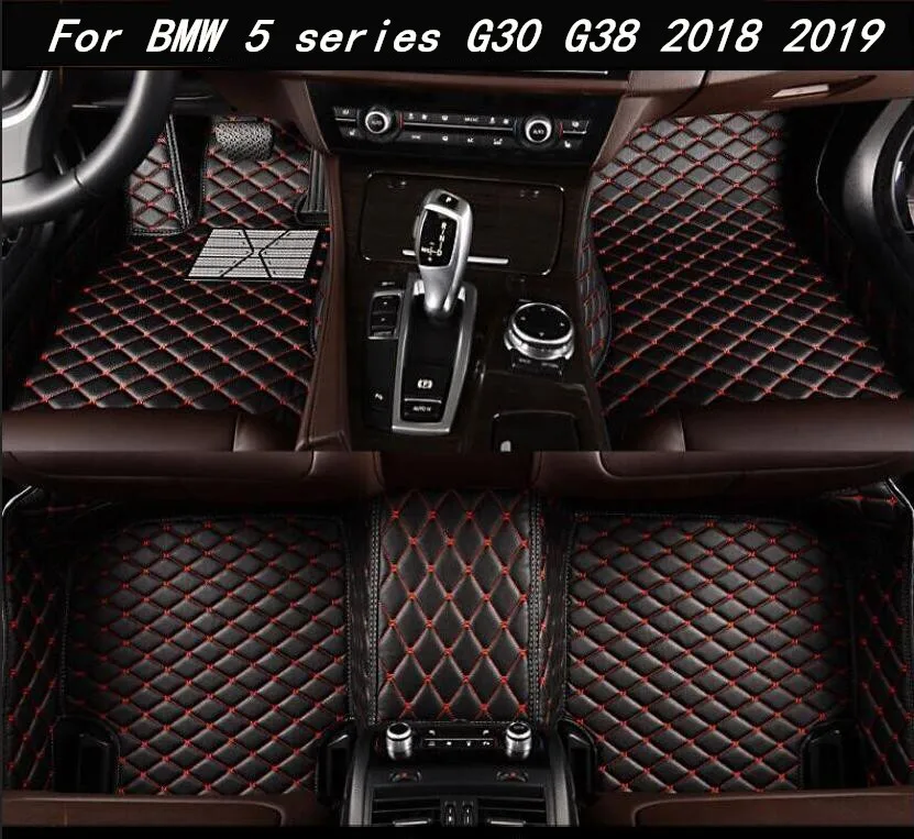 Car 3D Luxury Leather Car Floor Mats Fits For 18-19 BMW 5 series G30 G38 2018 2019 EMS Free shipping