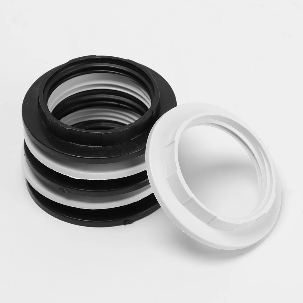 High Quality Plastic Buckle For Table Lamp Black White Plastic Retaining Ring E27 Lamp Shade Collar Ring Adaptor Bulb Holder