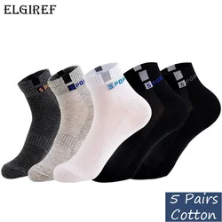 10 Pieces=5 Pairs /Pack Men Cotton Socks Breathable Non-slip Summer Ankle Socks Men Mesh Boat Socks Men Short Socks Plus Size