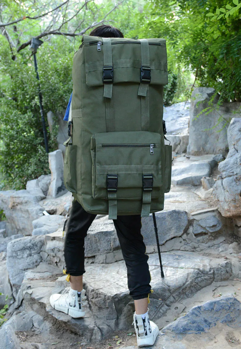 120L Men Hiking Bag Camping Backpack Large Outdoor Climbing Trekking Travel Tactical Bags Luggage Bag Shoulder