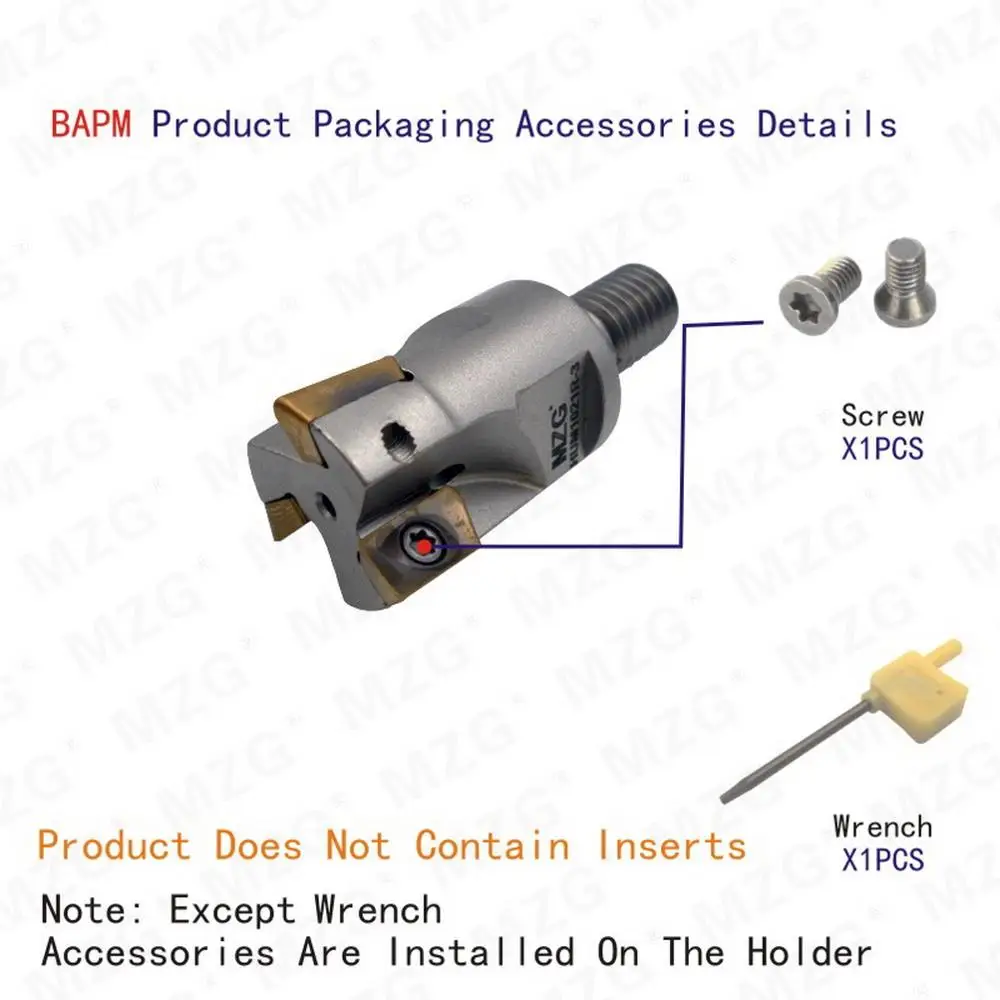 MZG BAP 3R 4R M08 M12 Machining Cutting End Mill Shank Right Angle Precision Milling Cutter APMT 1135 1604 Modular Holder