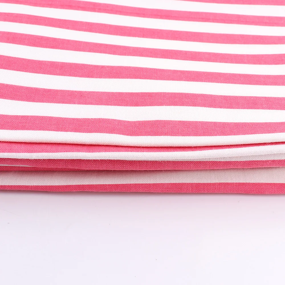 Half a meter Cotton Fabric Red and white stripe for Cloth Sewing Quilting Fabrics Patchwork Needlework DIY Handmade Material