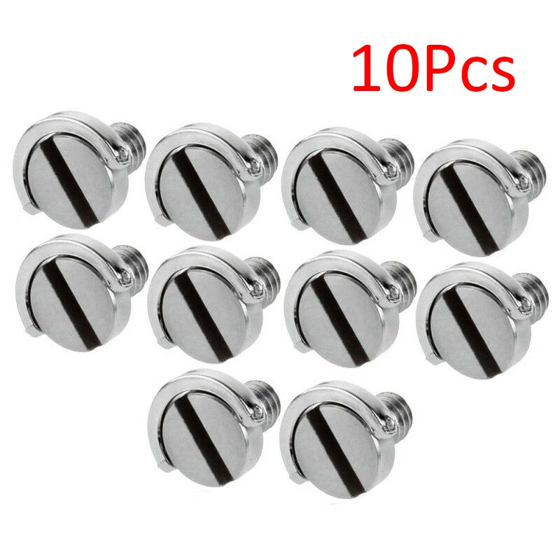 10pcs 1/4 Camera Screw For Quick Release Plate 1/4 Inch Folding D-Ring Screw Adapter For Tripod Monopod Quick Release Plate