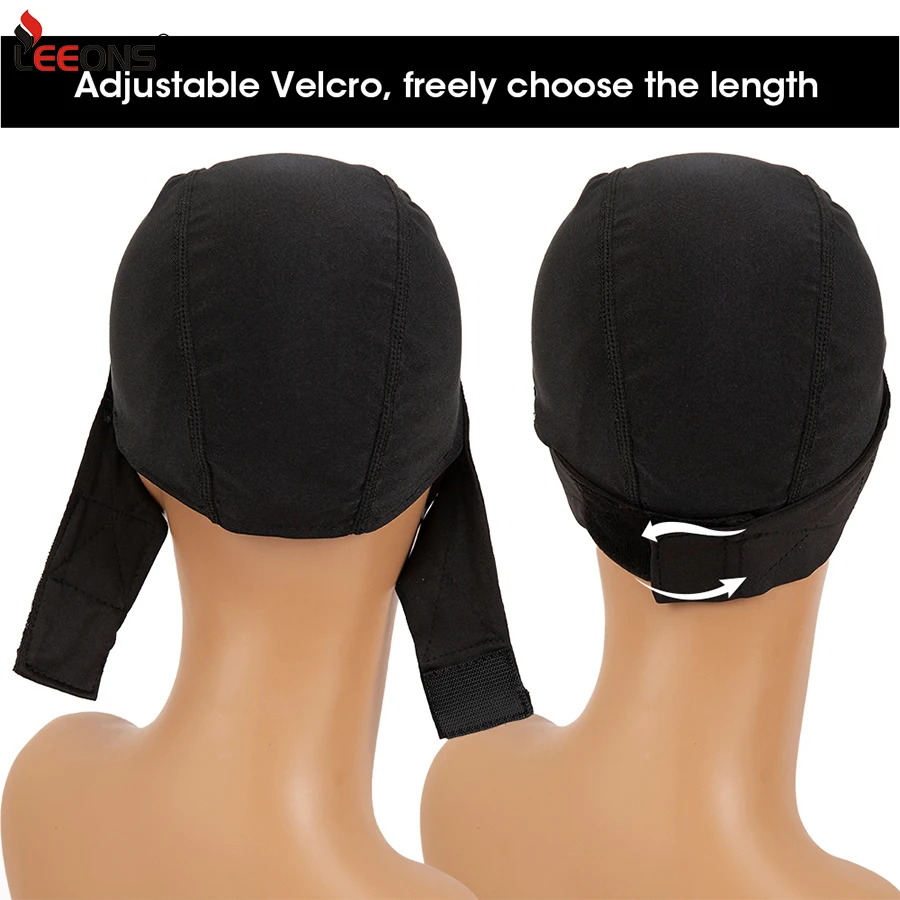 Edges Satin Headband Wig Cap For Making Wigs With Adjustable Hook&Loop Meidum Size Diy Black Dome Weaving Mesh For Women Girls