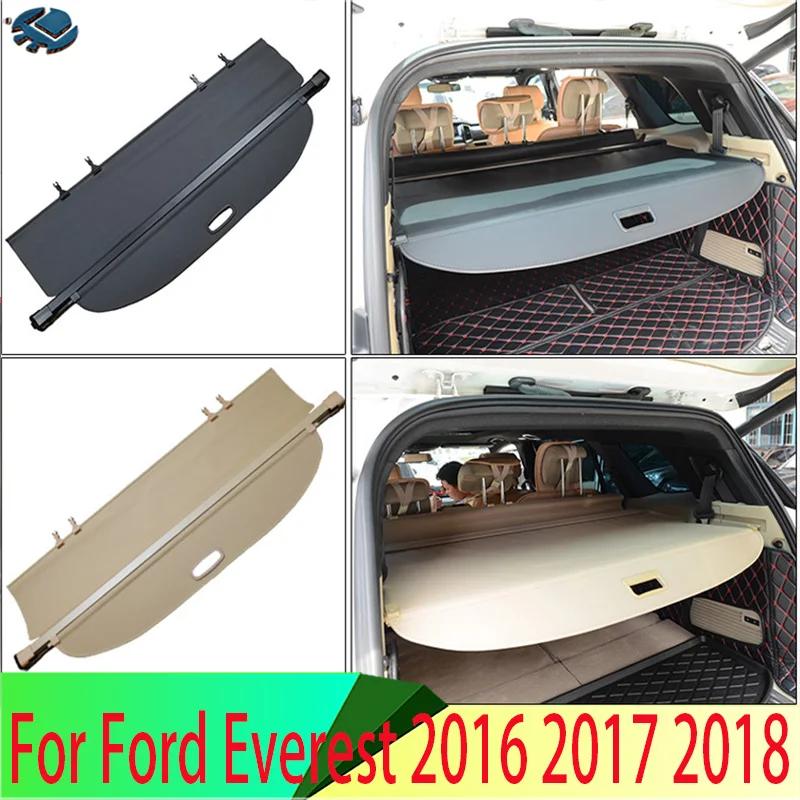 

Для Ford Everest 2016 2017 2018 алюминиевая + холщовая Задняя накладка для груза защитный экран для багажника защитные затеняющие аксессуары