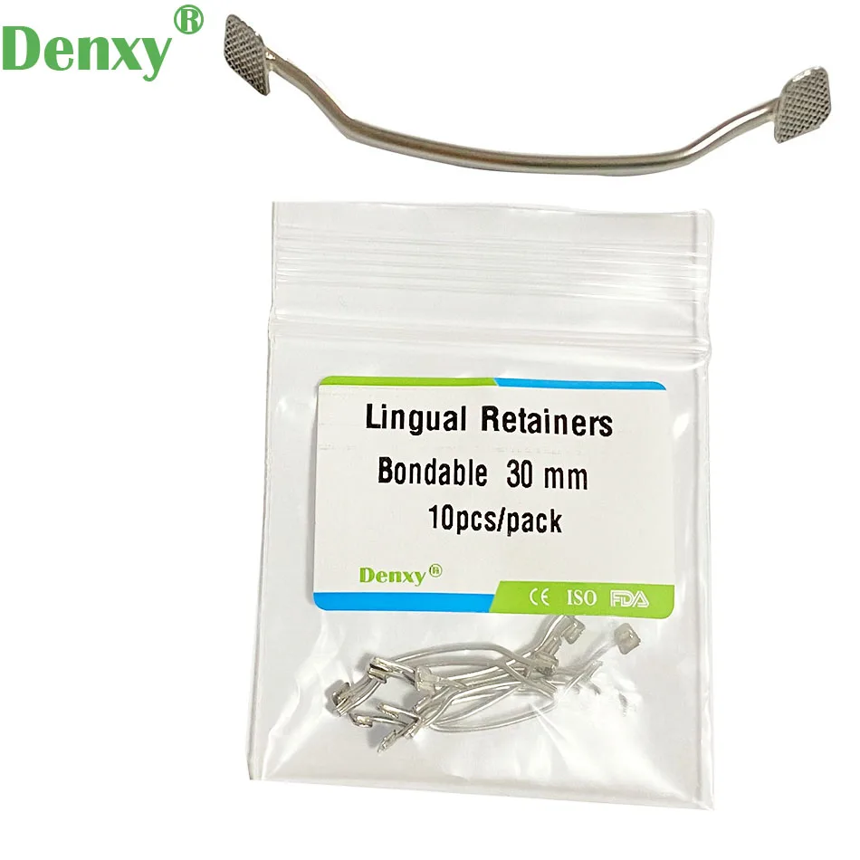 Denxy 30pcs Orthodontic Lingual Retainers Bondable retainer wires mesh base lingual retainer high quality Orthodontic brackets