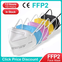 5 warstw maska FFP2 Mascarillas CE maska czarna KN95 maska z filtrem Respirator różowy dorośli KN95 filtr ffp2mask