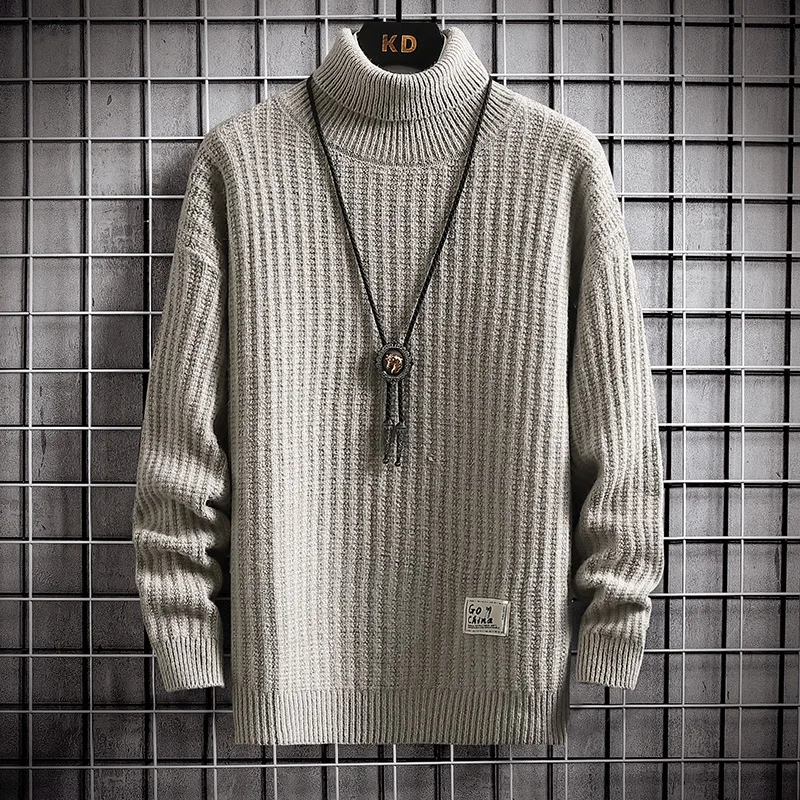 New Winter Top Quality Turtleneck Men Sweater Thick Warm Pullover Men Casual Mens Sweaters High Neck Knit Male Christmas Jumpers