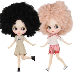 ICY DBS Blyth doll 1/6 bjd white skin joint body black Afro hair pale pink hair pale purple hair matte face girl gift anime