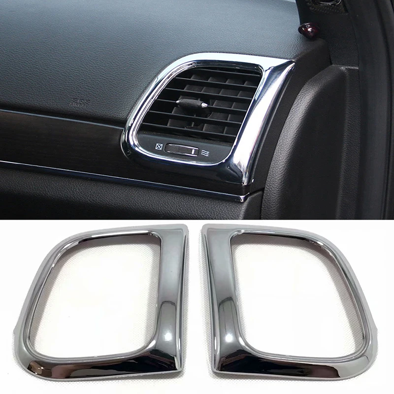 

For Jeep Grand Cherokee 2014-2017 2018 ABS Chrome/Carbon Fiber Style Car Side Air Conditioning Vent Cover Trim Frame Stickers